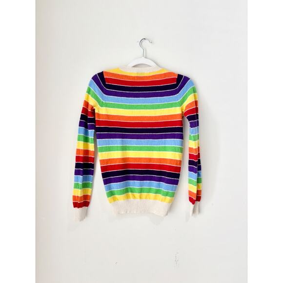 Madeleine Thompson Rainbow Striped Cashmere Pullover Sweater Women's Size Small - Picture 2 of 4